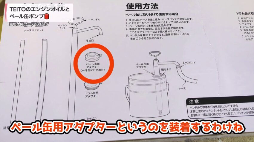 箱の裏の説明書き