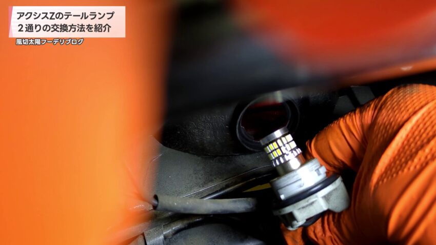 取り外したテールランプのソケット
